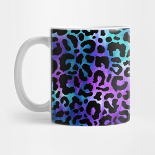 Cute Tie Dye Purple Blue Boho Leopard Print Mug